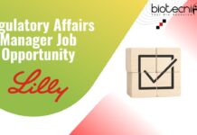 Regulatory Affairs Manager Job Opportunity