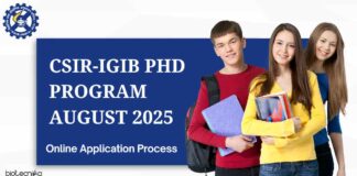CSIR-IGIB PhD 2025 Program August - Online Application Process