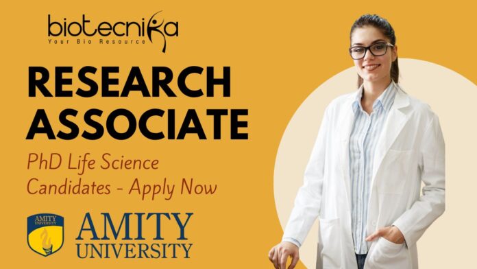 Research Associate – Amity University Noida Apply Now!