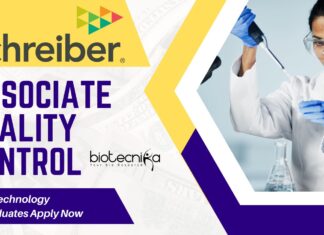 Schreiber Associate Quality Control - Biotechnology Graduates Apply Now 