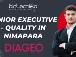 Senior Executive - Quality in Nimapara Diageo India Hiring Now