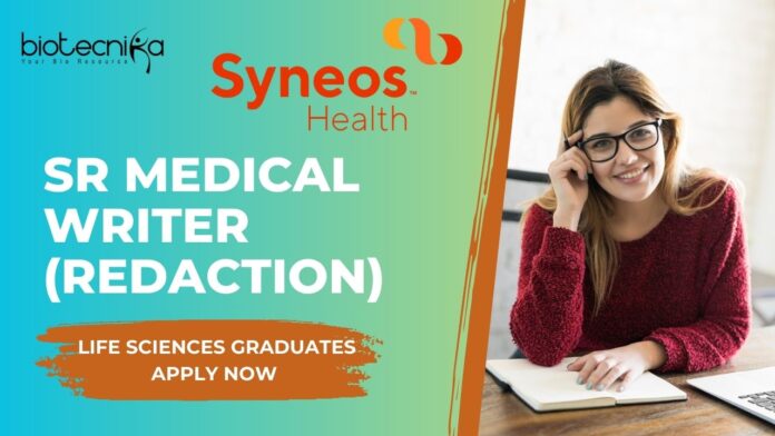 Syneos Health Sr Medical Writer (Redaction) - Life Sciences Graduate Apply Now  (1)