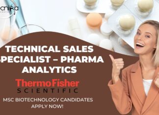 Technical Sales Specialist – Pharma Analytics at Thermo Fisher, MSc Biotechnology Candidates Apply Now!