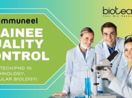 Trainee – Quality Control (Molecular Biology) MScMTechPhD