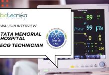 Walk-In Interview at Tata Memorial Hospital for ECG Technician – Apply Now Walk-In Interview at Tata Memorial Hospital for ECG Technician- Apply Now