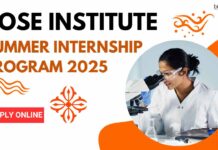 Bose Institute Summer Internship Program 2025