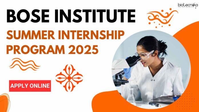 Bose Institute Summer Internship Program 2025
