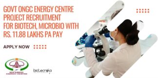 Govt ONGC Energy Centre Biotech Jobs