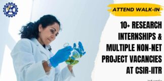 Research Internships at CSIR-IITR