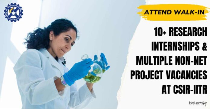Research Internships at CSIR-IITR