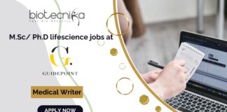 M.Sc/ Ph.D lifescience jobs