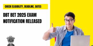 DBT BET 2025 Exam Applications