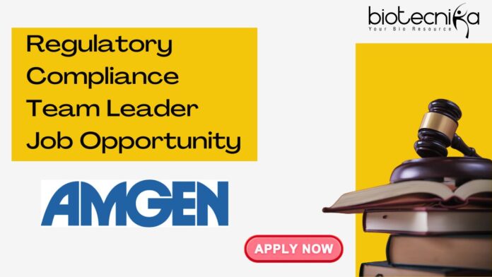 Regulatory Compliance Team Leader Job Opportunity