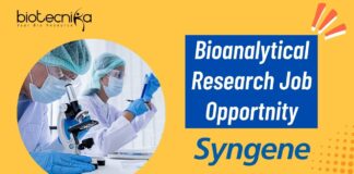 Bioanalytical Research Job Opportnity