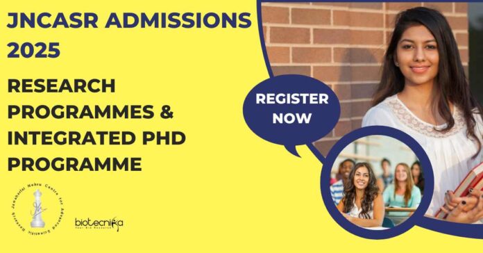 JNCASR Admissions 2025-26