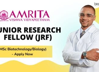 Amrita School of Biotechnology - Junior Research Fellow (JRF) (MSc BiotechnologyBiology) - Apply Now