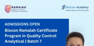 Biocon Ramaiah Certificate Program in QC Analytical