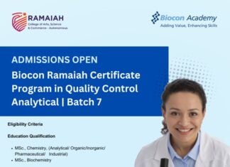 Biocon Ramaiah Certificate Program in QC Analytical