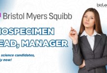 Biospecimen Lead, Manager at Bristol Myers Squibb (BMS)- life science candidates Apply now!