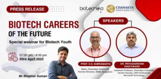Biotecnika Webinar On Biotech Career Paths, Featuring Chanakya University Dean