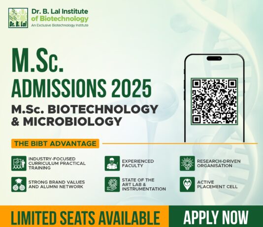 Dr. B. Lal Institute of Biotechnology MSc Admissions 2025 Open For MSc Biotechnology & Microbiology