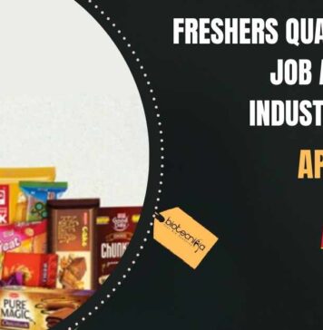 Freshers Quality Officer Job at Britannia