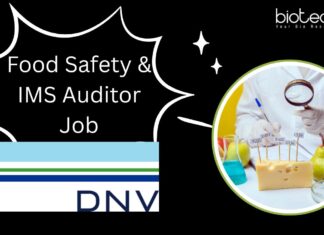 Food Safety & IMS Auditor Job