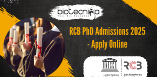 RCB PhD Admissions 2025 - Apply Online