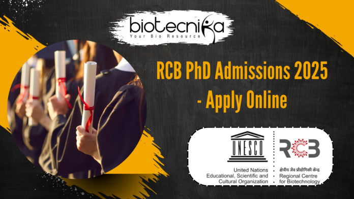 RCB PhD Admissions 2025 - Apply Online