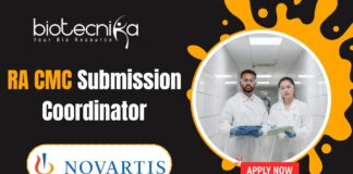 RA CMC Submission Coordinator - at Novartis