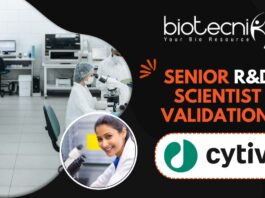Senior R&D Scientist Validation - at Cytiva in Bangalore