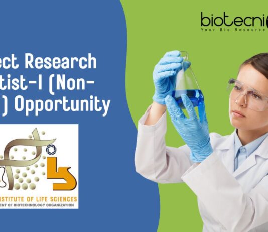 Project Research Scientist-I (Non-medical) Opportunity