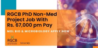 RGCB PhD Non-Med Project Job