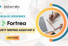 Fortrea Safety Writing Assistant Role for PhD/MSc Life Science – Apply Now! Fortrea Safety Writing Assistant role