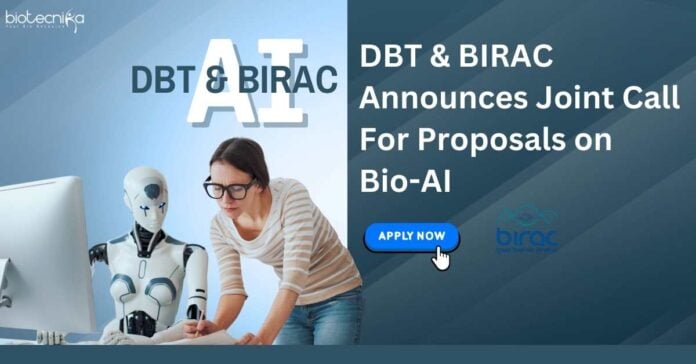 DBT & BIRAC Announces Joint Call For Proposals Bio-AI