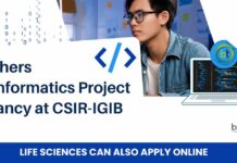 Freshers Bioinformatics Project Vacancy at CSIR-IGIB – Life Sciences Can Also Apply Online Freshers Bioinformatics Project Vacancy