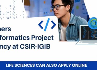 Freshers Bioinformatics Project Vacancy