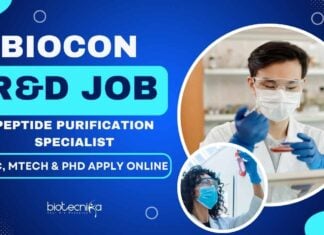 Biocon R&D Peptide Purification Specialist Job