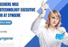Freshers MSc Biotechnology Executive Job