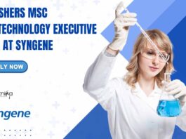 Freshers MSc Biotechnology Executive Job