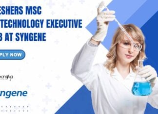Freshers MSc Biotechnology Executive Job