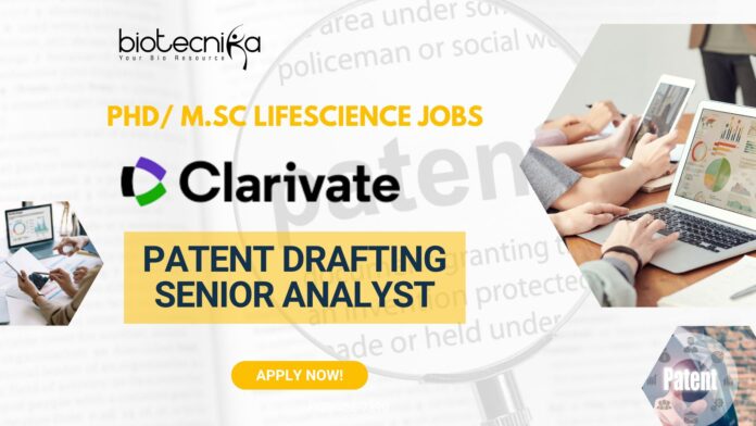 Clarivate PhD/ M.Sc Lifescience jobs