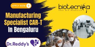 Manufacturing Specialist CAR-T - in Bengaluru at Dr. Reddy’s