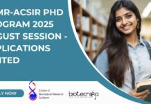CBMR-AcSIR PhD Program August 2025 Admissions Open – Apply Online CBMR-AcSIR PhD Program 2025 Admissions Open
