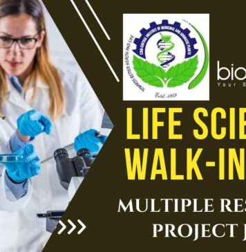 CSIR CIMAP Life Sciences Walk-In 2025 Multiple Project Jobs Apply Now!
