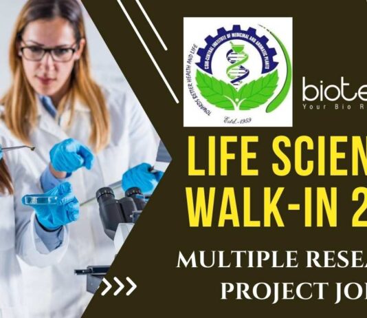 CSIR CIMAP Life Sciences Walk-In 2025 Multiple Project Jobs Apply Now!