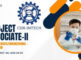 IMTECH Non-NET Project Vacancies For Natural & Agrisciences - Apply Online