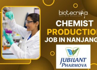 Chemist Production Job at Jubilant Pharmova, Nanjangud - Apply