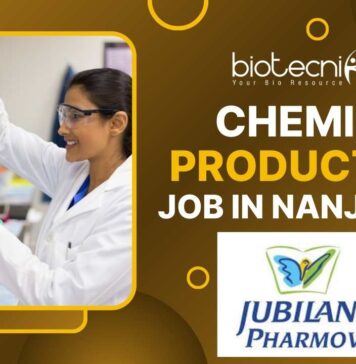 Chemist Production Job at Jubilant Pharmova, Nanjangud - Apply