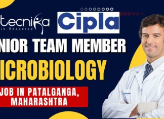 Join Cipla as Junior Team Member – Microbiology – Apply Now! Cipla Junior Team Member – Microbiology Job in Patalganga